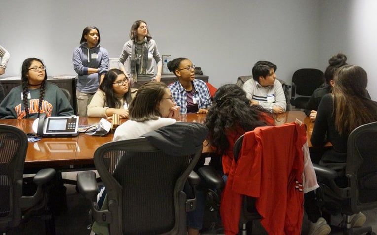 A Memorable Visit With Marwen 12 Marwen Students Listening Intently