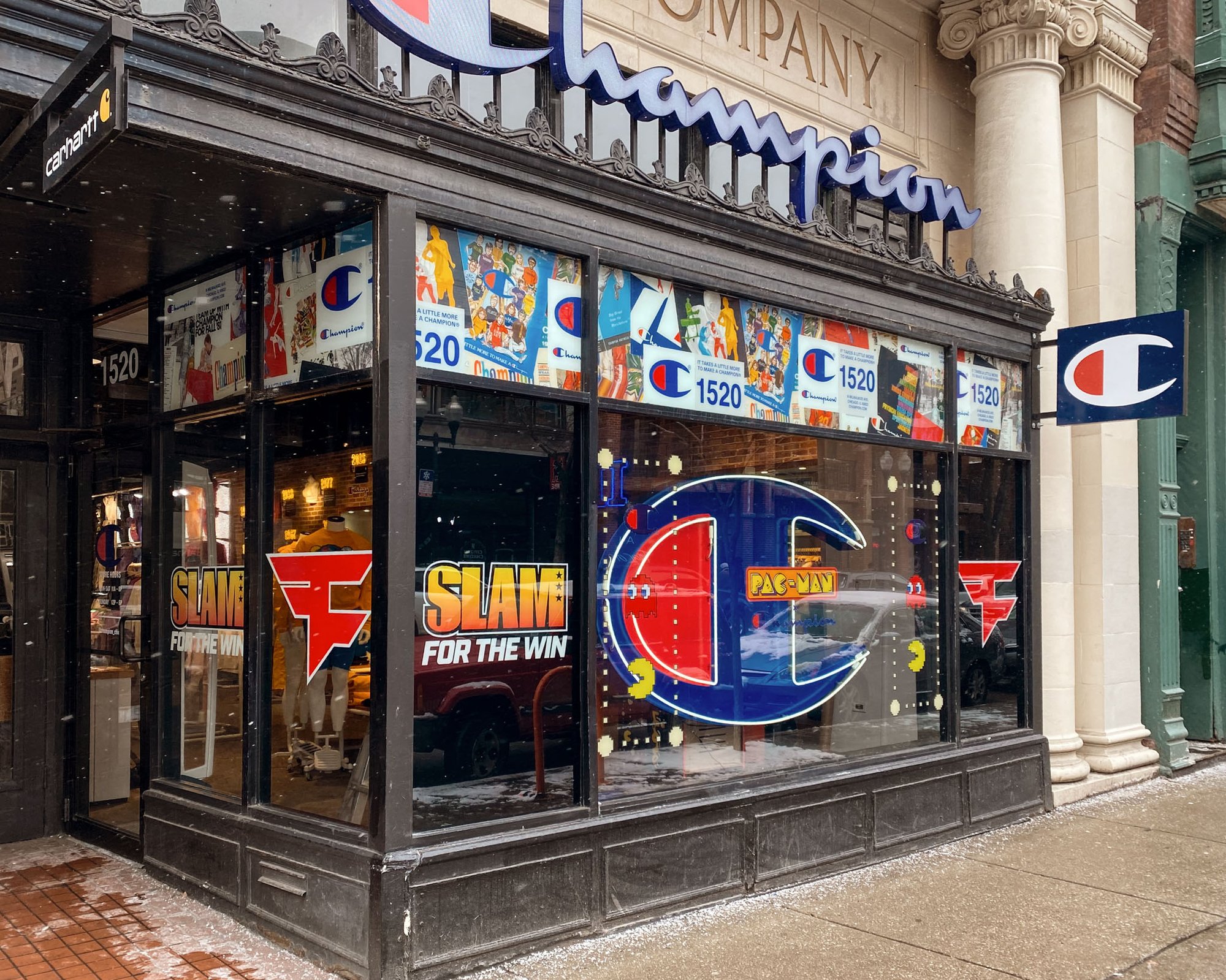 Champion Storefront Window Graphic Champion Storefront Window Graphic