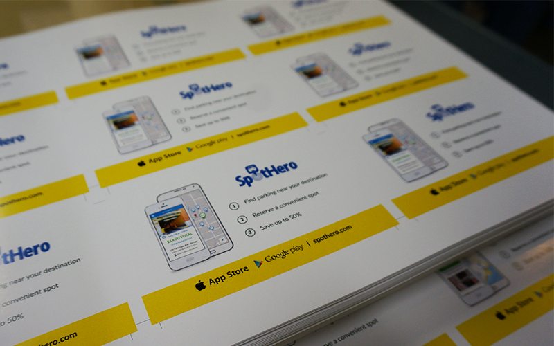 Spothero Cards before cutting